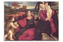 Madonna s dieťaťom a Ján Baptista zs10441 - Obraz Tizian