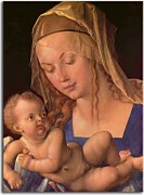 Virgin and child holding a half eaten pear Reprodukcia Albrecht Dürer zs16619