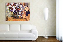 Reprodukcie Obrazy Degas - A Woman Seated beside a Vase of Flowers zs16625