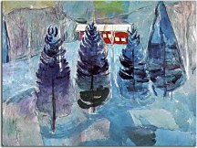 Red House and Spruces Obraz Munch zs16676