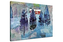 Red House and Spruces Obraz Munch zs16676