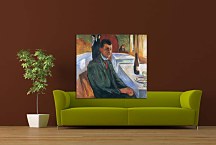 Self-portrait with bottle of wine Obraz Munch zs16679