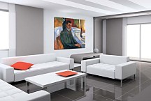 Self-portrait with bottle of wine Obraz Munch zs16679