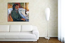 Self-portrait with bottle of wine Obraz Munch zs16679