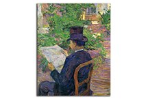 Desire Dehau Reading a Newspaper in the Garden Obraz zs16835