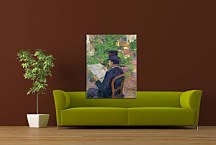 Desire Dehau Reading a Newspaper in the Garden Obraz zs16835