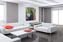 Desire Dehau Reading a Newspaper in the Garden Obraz zs16835