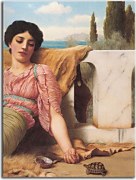 Obrazy John William Godward - A Quiet Pet zs16882