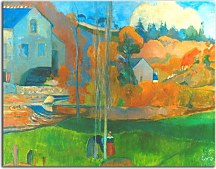 Paul Gauguin Reprodukcie  - A breton landscape, David's mill 2 zs17038