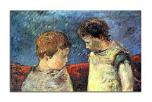 Reprodukcie Paul Gauguin - Aline Gauguin and one of her brothers zs17044