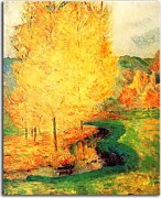 By the Stream, Autumn Paul Gauguin Obraz zs17078