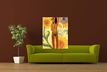 Caribbean Woman, or Female Nude with Sunflowers Paul Gauguin Obraz  zs17081