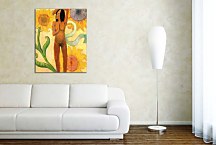 Caribbean Woman, or Female Nude with Sunflowers Paul Gauguin Obraz  zs17081