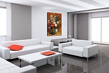 Daisies and peonies in blue vase Paul Gauguin Obraz zs17095