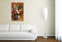 Daisies and peonies in blue vase Paul Gauguin Obraz zs17095