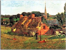 Paul Gauguin Obraz Lollichon's Field and the Church of Pont-Aven zs17140