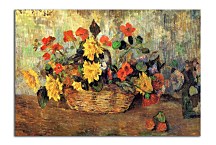 Nasturtiums & dahlias in a basket Reprodukcia zs17148