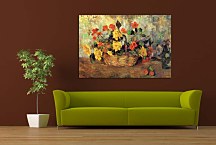 Nasturtiums & dahlias in a basket Reprodukcia zs17148