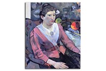 Portrait of woman against the Cezanne's still life with apples Obraz zs17180