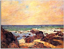 Rocks and sea Reprodukcia Paul Gauguin zs17189