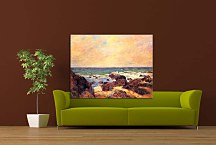 Rocks and sea Reprodukcia Paul Gauguin zs17189