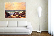 Rocks and sea Reprodukcia Paul Gauguin zs17189