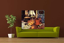 Obraz Still life of onions and pigeons and room interior  zs17206