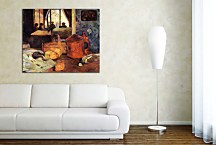 Obraz Still life of onions and pigeons and room interior  zs17206