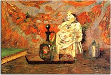 Still life with carafe and ceramic figure Obraz zs17209