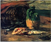 Still life with red mullet and jug Reprodukcia Paul Gauguin zs17216