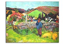 Swineherd, Brittany Reprodukcia Paul Gauguin zs17226