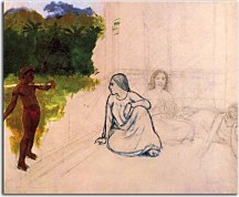 Tahitians at rest Reprodukcia Paul Gauguin zs17229