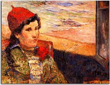 Young woman at the window Obraz Paul Gauguin zs17290