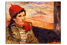Young woman at the window Obraz Paul Gauguin zs17290
