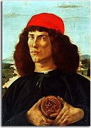 Sandro Botticelli reprodukcie - Portrait of a Man with the Medal of Cosimo zs17300