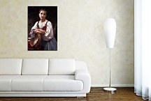 Gypsy Girl with a Basque Drum zs17361 - Obraz