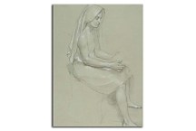 Study of a Seated Veiled Female Figure zs17447 - reprodukcia