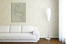 Study of a Seated Veiled Female Figure zs17447 - reprodukcia