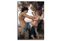 Young Girl Defending herself against Cupid zs17511