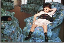 Reprodukcie Mary Cassatt - Little Girl in a Blue Armchair zs17529