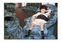 Reprodukcie Mary Cassatt - Little Girl in a Blue Armchair zs17529