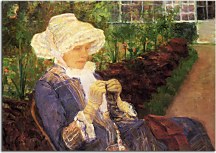 Mary Cassatt Obraz Lydia crocheting in the garden at marly zs17535