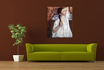 Girl ranging Her Hair Mary Cassatt Obraz zs17547