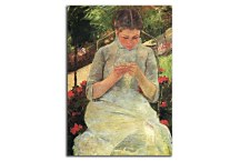 Woman with needlework Sun - Reprodukcia zs17549