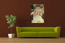 Woman with needlework Sun - Reprodukcia zs17549