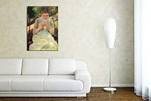 Woman with needlework Sun - Reprodukcia zs17549