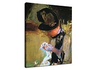 Young Woman Sewing in the Garden - Reprodukcia  zs17552