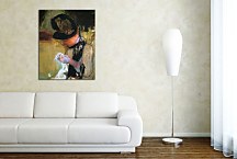 Young Woman Sewing in the Garden - Reprodukcia  zs17552