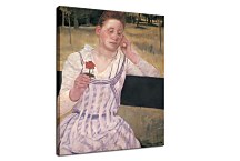 Woman With A Red Zinnia - Reprodukcia  zs17562