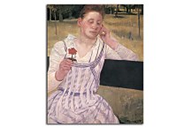 Woman With A Red Zinnia - Reprodukcia  zs17562